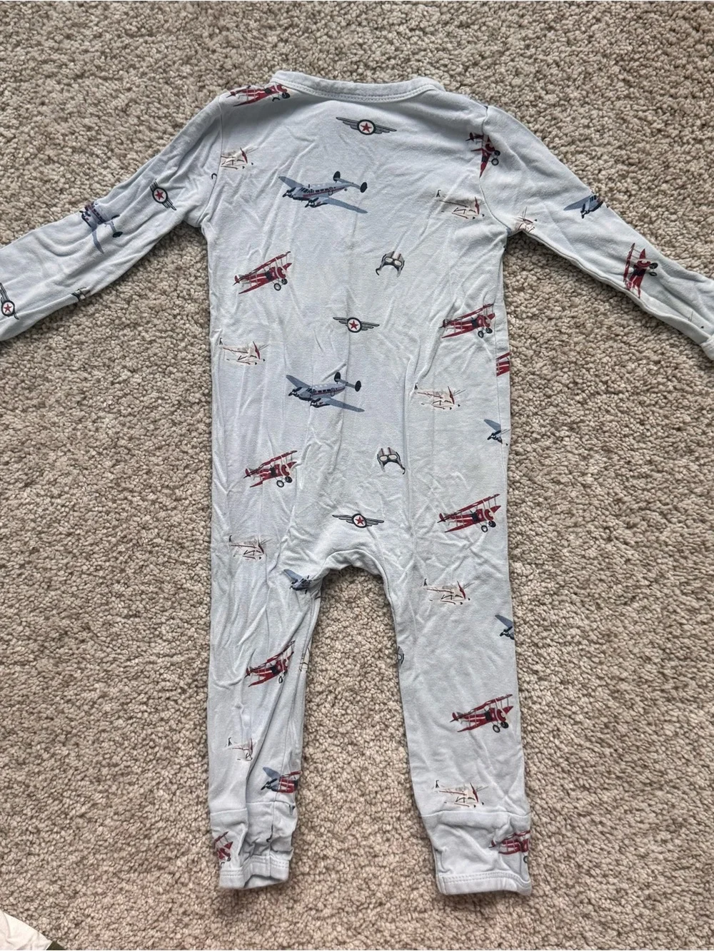 Top Gun Print Kids One-Piece Pajamas - Light Gray